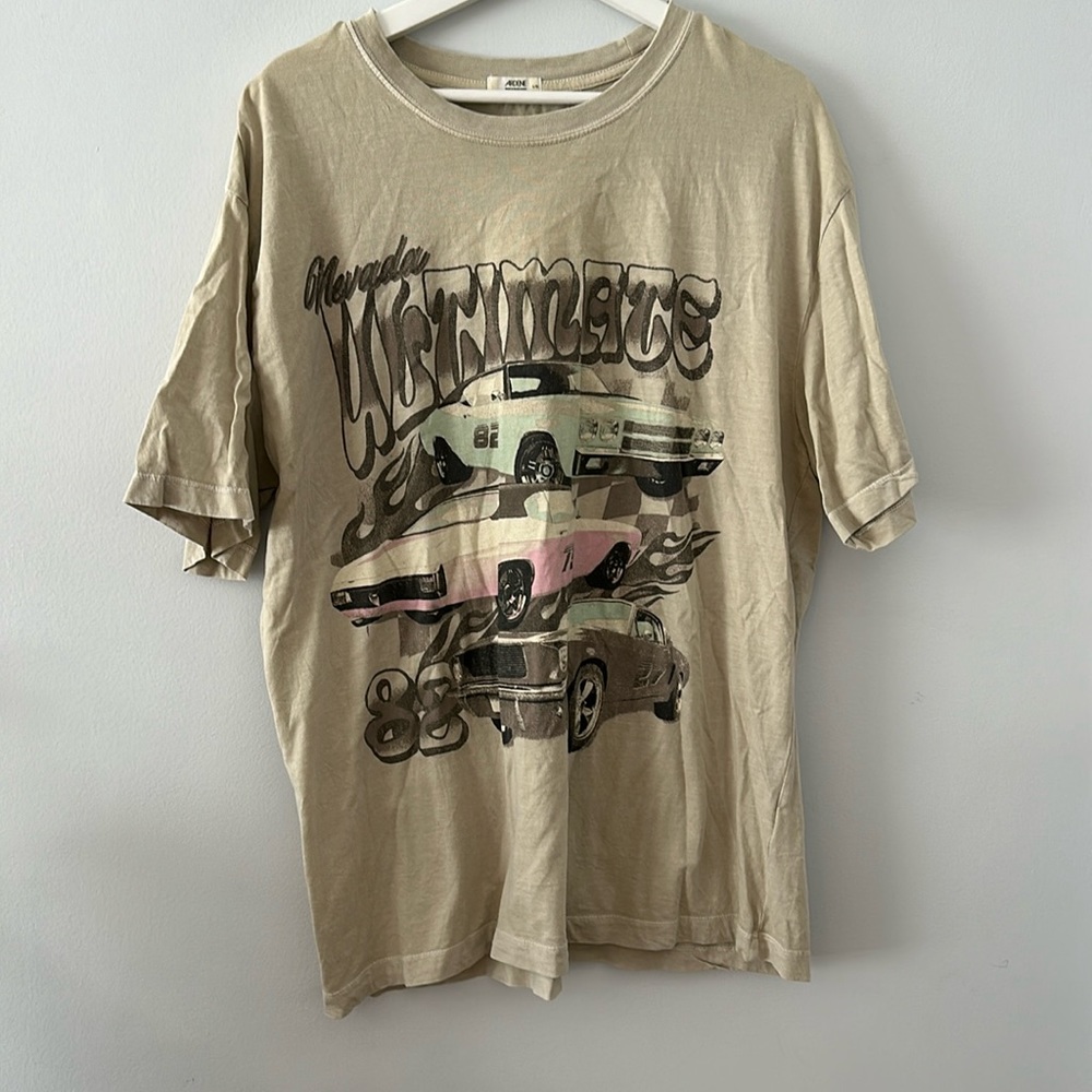 Oversized car graphic t size large